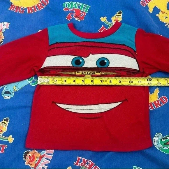 Kids Disney Cars Lightning McQueen Fleece Long Sleeve Top Size 18M - Picture 2 of 4